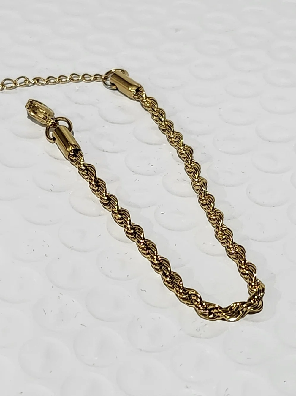 Gold Tone Stainless Steel Rope Chain Bracelet
